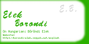 elek borondi business card